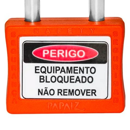 Cadeado para Bloqueio 35mm com Haste Longa 50mm Laranja - Papaiz