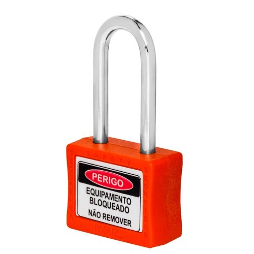 Cadeado para Bloqueio 35mm com Haste Longa 50mm Laranja - Papaiz