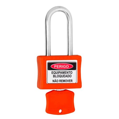 Cadeado para Bloqueio 35mm com Haste Longa 50mm Laranja - Papaiz