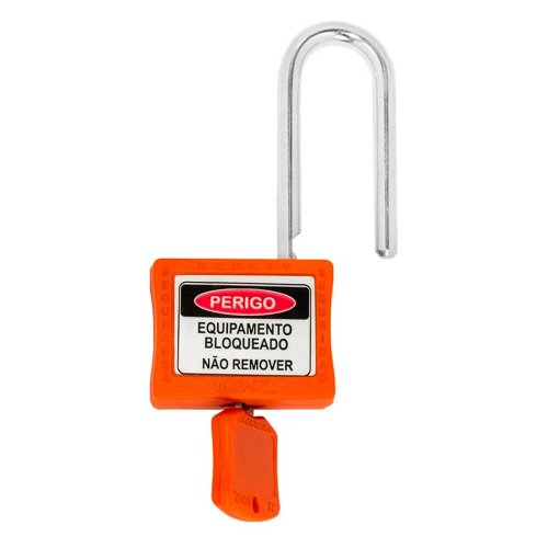 Cadeado para Bloqueio 35mm com Haste Longa 50mm Laranja - Papaiz