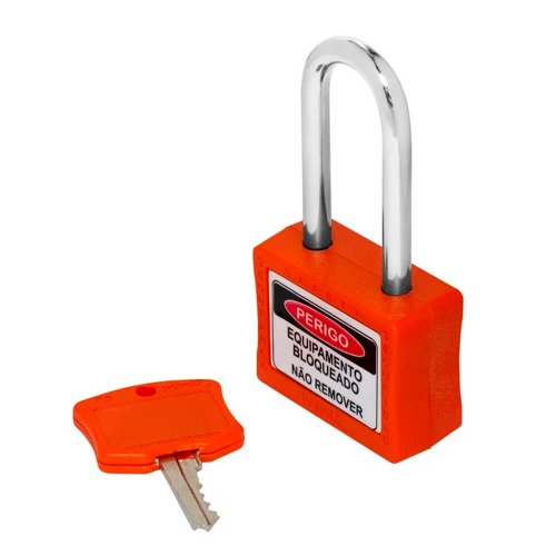 Cadeado para Bloqueio 35mm com Haste Longa 50mm Laranja - Papaiz