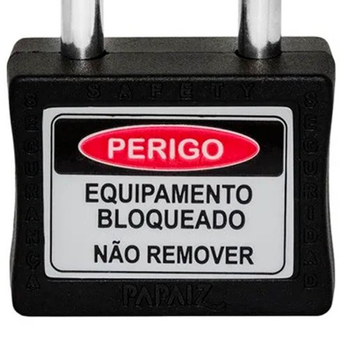 Cadeado para Bloqueio 35mm com Haste Longa 50mm Preto - Papaiz