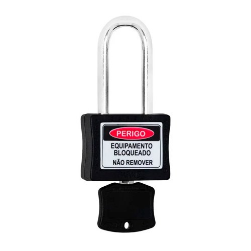Cadeado para Bloqueio 35mm com Haste Longa 50mm Preto - Papaiz