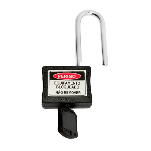 Cadeado para Bloqueio 35mm com Haste Longa 50mm Preto - Papaiz