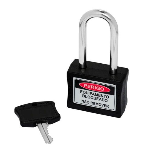 Cadeado para Bloqueio 35mm com Haste Longa 50mm Preto - Papaiz