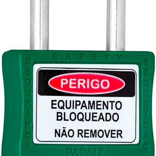 Cadeado para Bloqueio 35mm com Haste Longa 50mm Verde - Papaiz