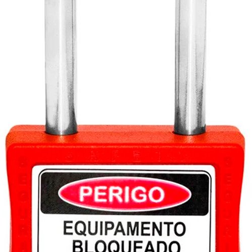 Cadeado para Bloqueio 35mm com Haste Longa 50mm Vermelho - Papaiz