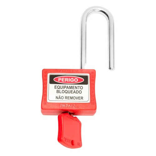 Cadeado para Bloqueio 35mm com Haste Longa 50mm Vermelho - Papaiz