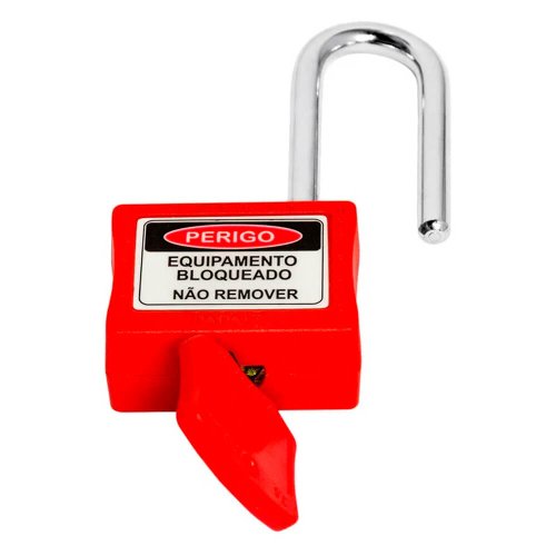 Cadeado para Bloqueio 35mm com Haste Longa 50mm Vermelho - Papaiz