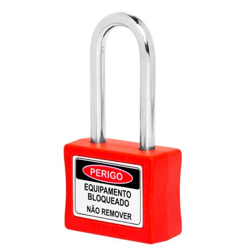 Cadeado para Bloqueio 35mm com Haste Longa 50mm Vermelho - Papaiz