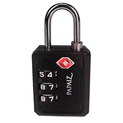 Cadeado TSA com Segredo 30PL Preto - Papaiz