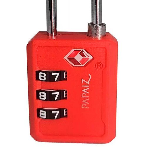 Cadeado TSA com Segredo 30PL Vermelho - Papaiz