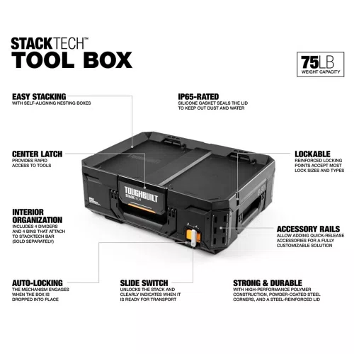Caixa Organizadora para Ferramentas Empilhável StackTech - Toughbuilt
