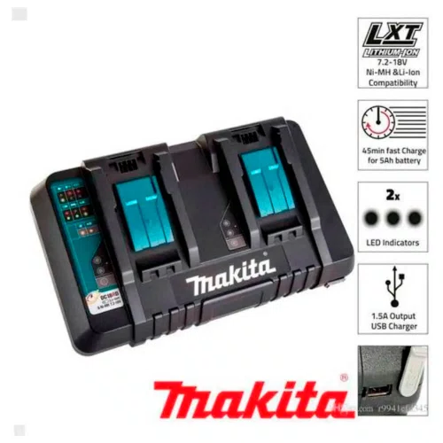 Carregador Duplo DC18RD Makita 18V 127V