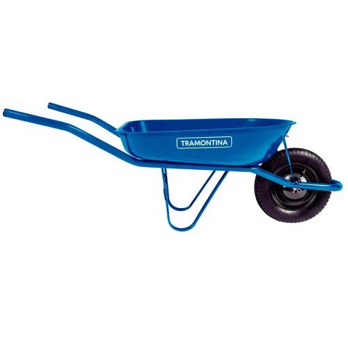 Carrinho de Mão com Caçamba Rasa Azul 50 L e Pneu com Câmara - Tramontina