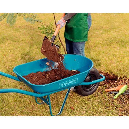 Carrinho de Mão com Caçamba Rasa Azul 50 L e Pneu com Câmara - Tramontina