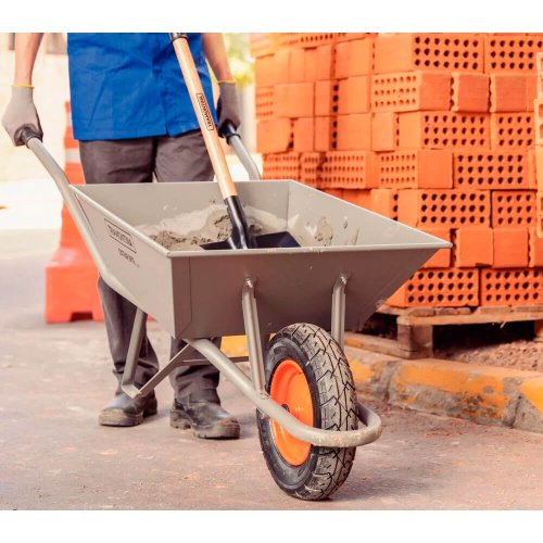 Carrinho de Mão Extraforte com Caçamba Metálica Cinza 65 L - Tramontina