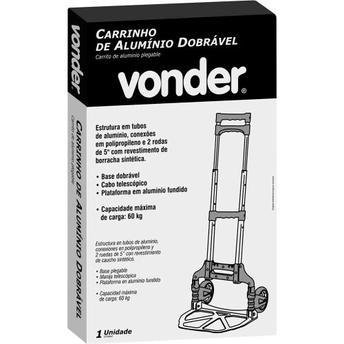 Carrinho para Carga Dobrável de Alumínio 60kg - Vonder