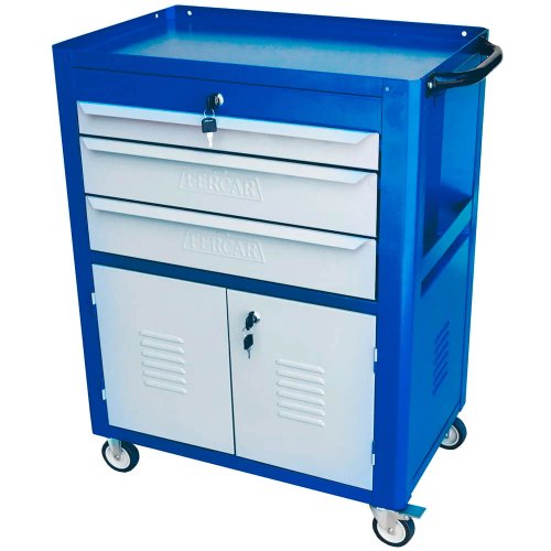 Carrinho para Ferramentas Fechado 3 Gavetas C-06 - Fercar