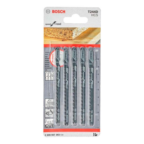 Cartela De Lâmina Tico Tico T-244D 5 peças - Bosch