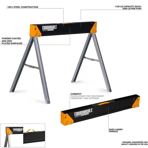 Cavalete Metálico Profissional 500kg Portátil - Toughbuilt