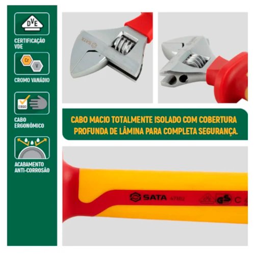 Chave Ajustável Isolada VDE 6" - Sata