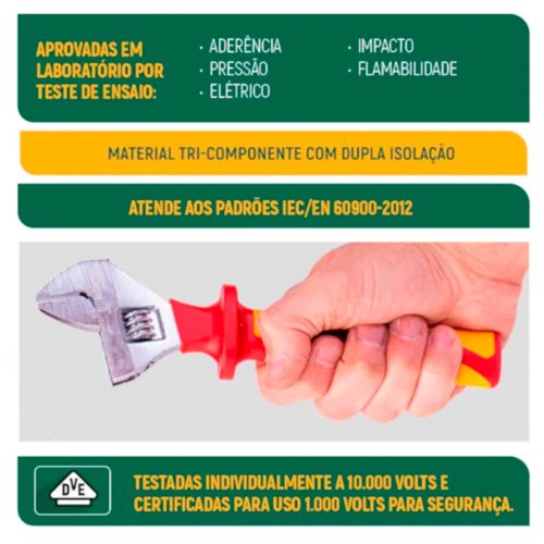 Chave Ajustável Isolada VDE 8" - Sata