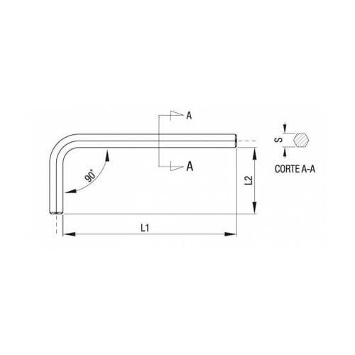 Chave Allen Longa 6mm - 220203BR - Belzer