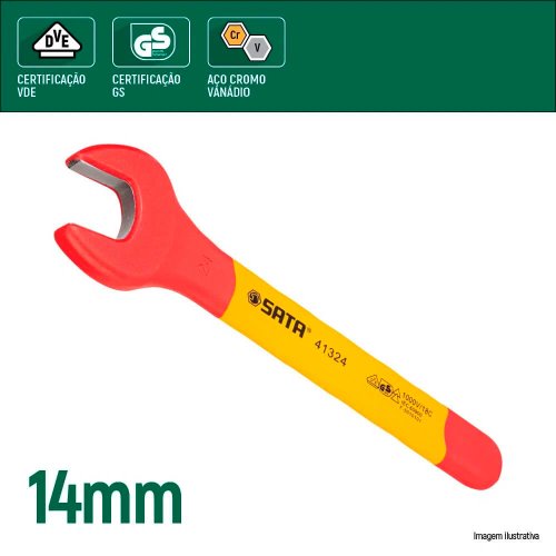 Chave Fixa Isolada Uma Boca 14mm - Sata