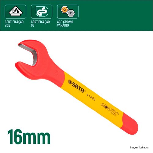 Chave Fixa Isolada Uma Boca 16mm - Sata