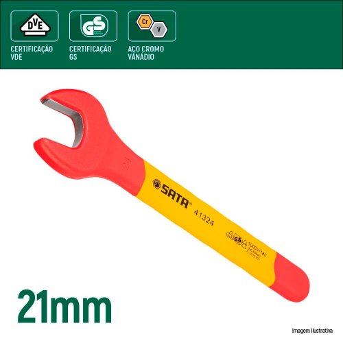 Chave Fixa Isolada Uma Boca 21mm - Sata