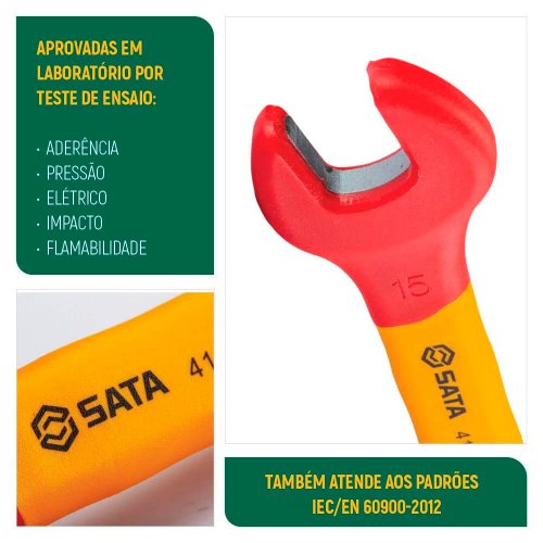 Chave Fixa Isolada Uma Boca 21mm - Sata