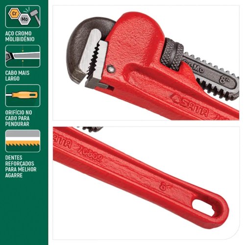 Chave Heavy Tubo Vermelho 8" - Sata