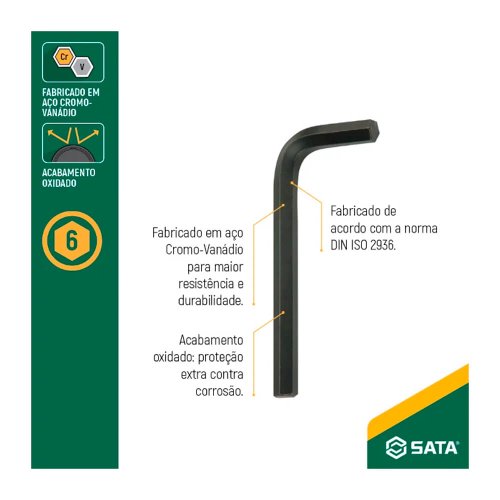 Chave Hexagonal Allen 4mm - ST84310L - Sata
