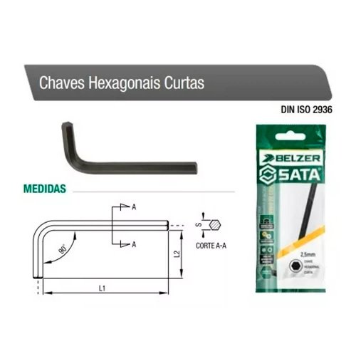 Chave Hexagonal Allen 4mm - ST84310L - Sata