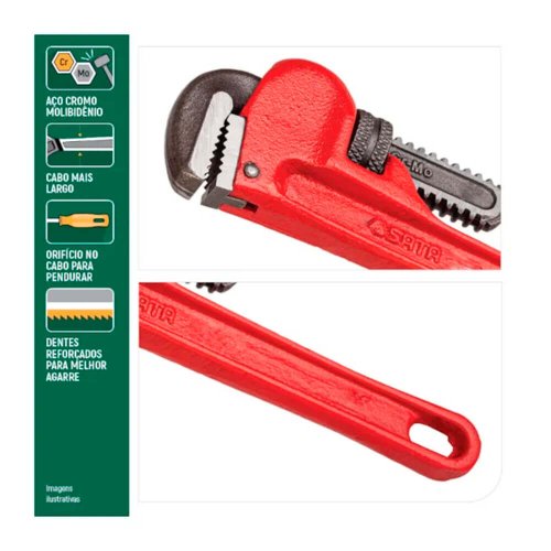 Chave Tubo Heavy Duty Vermelho 36" - Sata