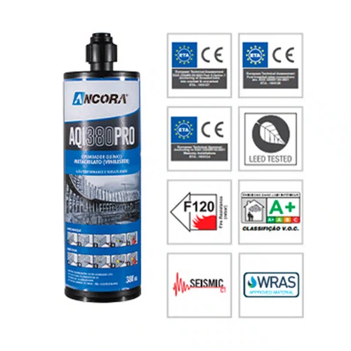 Chumbador Químico Bi Componente Injeção 410ml AQI380PRO - Âncora