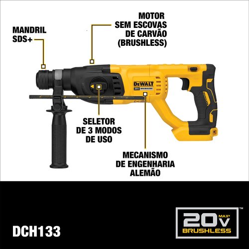 Combo Martelete SDS PLUS + Parafusadeira de Impacto + Maleta - Dewalt