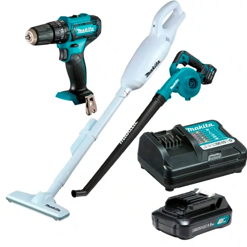 Combo Parafusadeira + Aspirador de Pó + Soprador + Bateria e Carregador - Makita