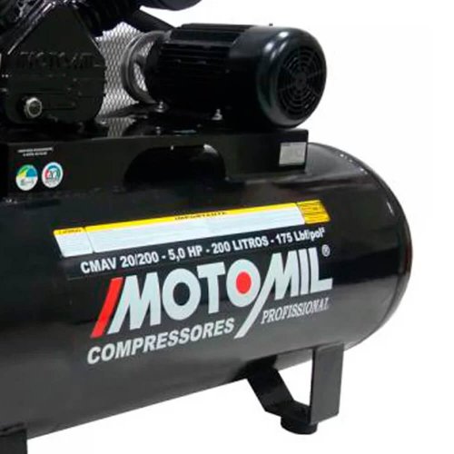 Compressor Alta Pressão 20 pés 200L Trifásico CMAV20/200 - Motomil
