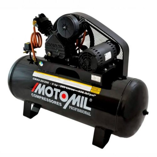 Compressor Alta Pressão 20 pés 200L Trifásico CMAV20/200 - Motomil