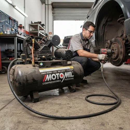 Compressor Alta Pressão 20 pés 200L Trifásico CMAV20/200 - Motomil