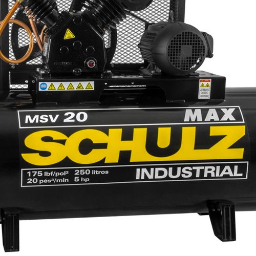 Compressor de Ar MAX MSV 20/250 Motor Trifásico 220V - Schulz