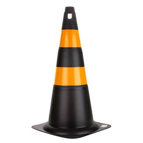 Cone PS Preto 70cm Refletivo - Delta Plus