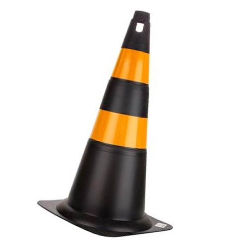 Cone PS Preto 70cm Refletivo - Delta Plus