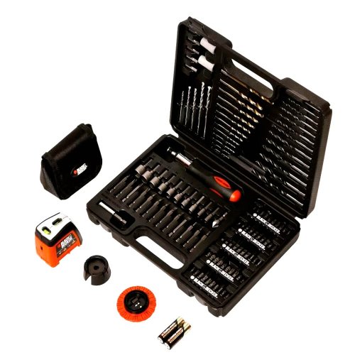 Conjunto Laser de Perfuração e Parafusamento 115 peças - Black & Decker