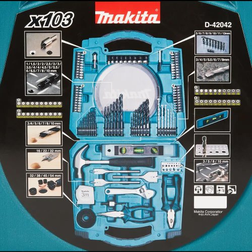 Jogo Kit de Acessórios 103 Peças com Brocas e Soquetes - Makita