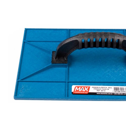 Desempenadeira Plástica Azul Frisada 17x30cm - Max Ferramentas