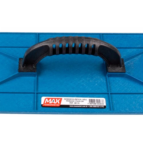 Desempenadeira Plástica Azul Frisada 17x30cm - Max Ferramentas