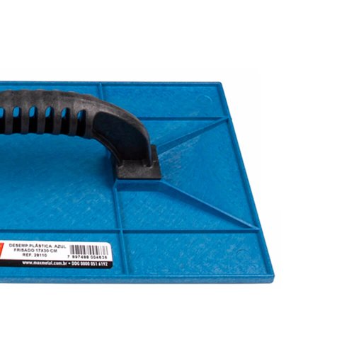Desempenadeira Plástica Azul Frisada 17x30cm - Max Ferramentas